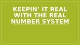 Real Number System PowerPoint