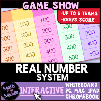 Preview of Real Number System Review Game Show - Digital Interactive Game