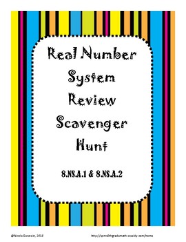 Preview of Real Number System Review Scavenger Hunt