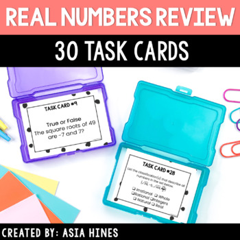 Preview of Real Number System Review Task Cards