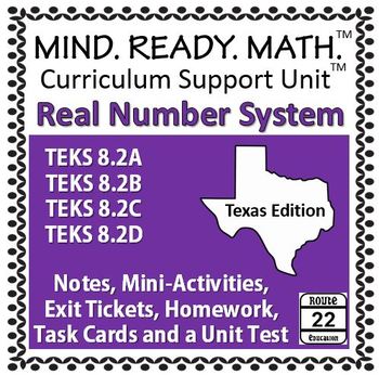 Preview of Real Number System Unit TEKS 8.2A, 8.2B, 8.2C, 8.2D