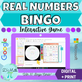 Preview of Real Numbers Bingo | In Person + Distance Learning
