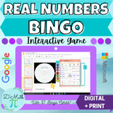 Real Numbers Bingo | In Person + Distance Learning