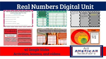 Preview of Real Numbers Digital Unit