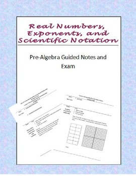 Preview of Real Numbers, Exponents, and Scientific Notation Guided Notes