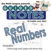 Real Numbers Guided Notes