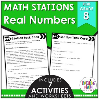 Preview of Real Numbers Math Stations