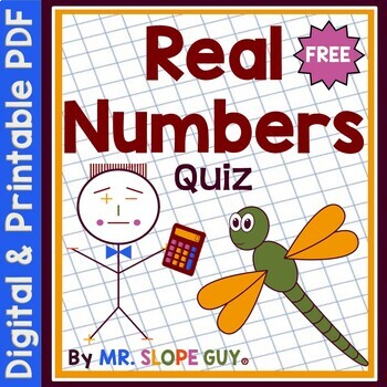 Preview of Real Numbers Quiz