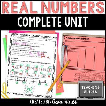 Preview of Real Number System Irrational and Rational Numbers Notes & Activities 8th Grade