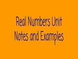 Real Numbers Unit Notes and Examples