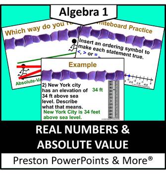 Preview of Real Numbers and Absolute Value in a PowerPoint Presentation
