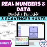 Real Numbers and Data Activities Scavenger Hunts Digital a
