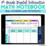 Real Numbers and Exponents Digital Interactive Notebook fo