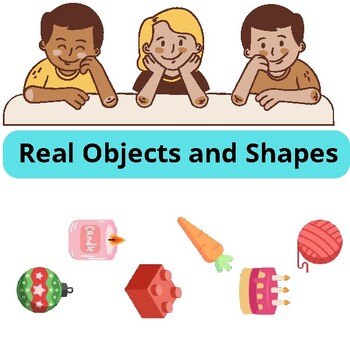 Preview of Real Objects and Shapes Matching Kindergarten Worksheets