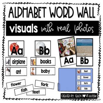 Preview of Real Photo Alphabet Word Wall & Visuals