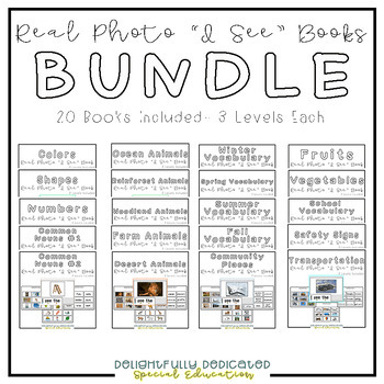 Preview of Real Photo "I See" Adapted Books BUNDLE for Special Ed