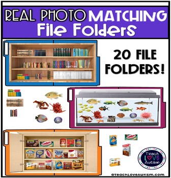 Preview of Real Photo Matching File Folders for Special Education