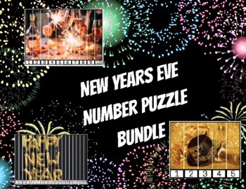 Preview of Real Photo New Years Eve Number Order Puzzle Bundle