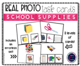 Real Photo Task Cards: School Supplies