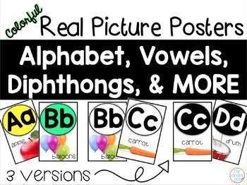 Preview of Classroom Alphabet Real Picture Posters | Kindergarten Classroom Decor