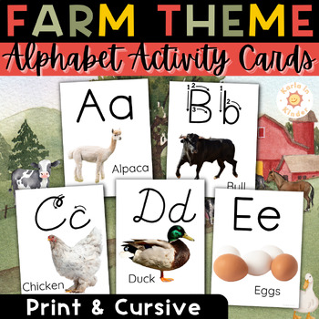Preview of Real Picture Farm Alphabet Activity Cards | Montessori | Farm Letter Activities