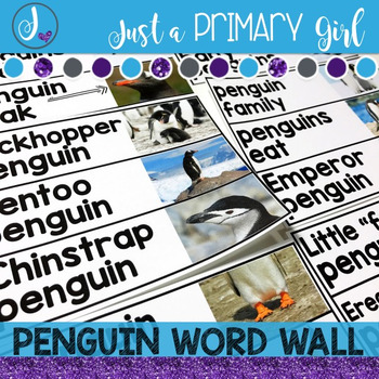 Preview of Real Pictures Penguin Word Wall