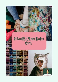 Preview of Real Pictures School and Class Rules Sort | Pocket Chart