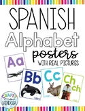 Real Pictures Spanish Alphabet Posters - White and Rainbow