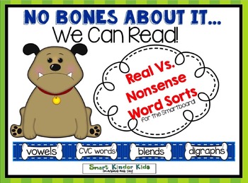Preview of Real Vs Nonsense Words for Smartboard - No Bones About It