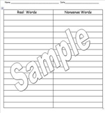 Real Word/Nonsense Word sorting mat.