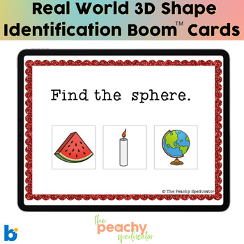 Preview of Real World 3D Shapes Boom Cards (3 Choices)