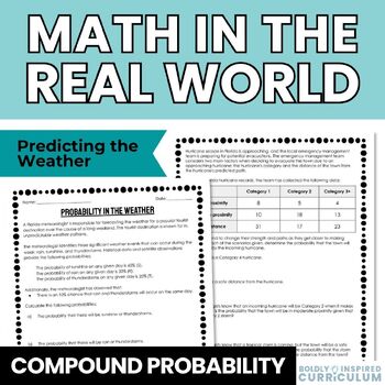 Preview of Compound Probability Real World Activity | Predicting the Weather