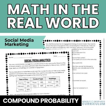 Preview of Real World Application of Compound Probability for Algebra 2 | Marketing
