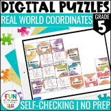 Real World Coordinates Digital Puzzles {5.G.2} 5th Grade M