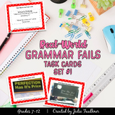 Grammar Fails in Real World, Proofreading, Task Cards, 1st