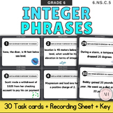 Real World Integer Phrases Translating Word Phrases Task Cards