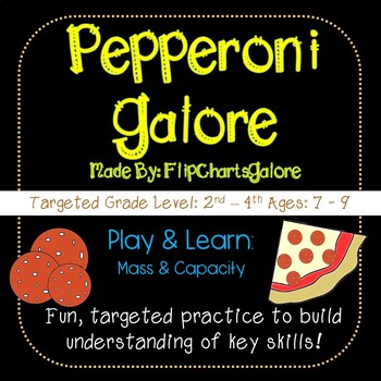 Preview of Real World Mass & Capacity Learning Game - Pepperoni Galore - 3rd Grade Math