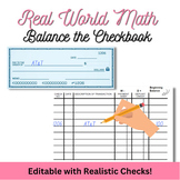 Real World Math: Balance the Checkbook Activity
