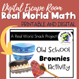 Preview of Real World Project |Brownies| Digital Escape Room Math 5th Grade + Printables