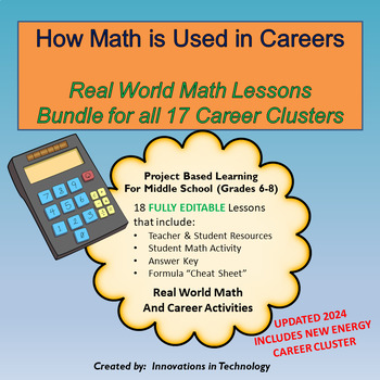 Real World Math Bundle - Math Activities for All 16 Career Clusters