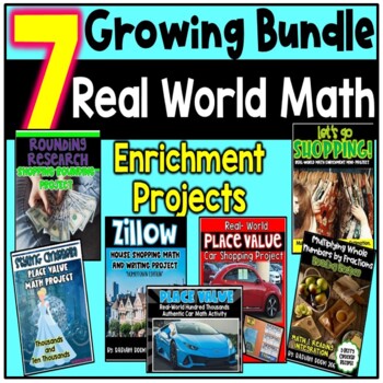 Preview of Real World Math Enrichment Projects ( 7 projects included)
