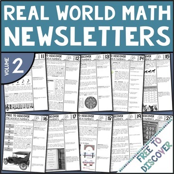 Preview of Real World Math Newsletters | Volume 2