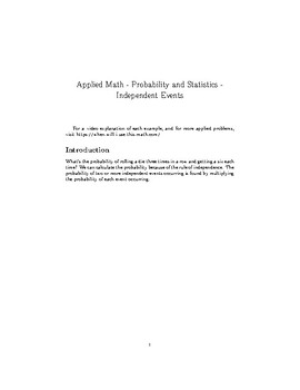 Preview of Real World Math - Probability and Independent Events