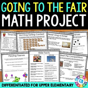 Preview of End of the Year Math Project Based Learning Activities 4th 5th Grade Math Review