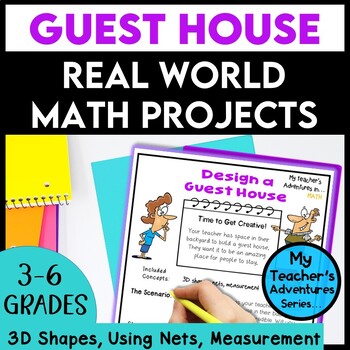 Preview of Real World Math Project 3D Shapes faces edges vertices and Nets | Inquiry Based