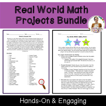 Preview of Real-World Middle School Math Projects Bundle