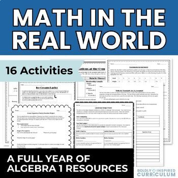 Preview of Real World Math Projects Bundle - Algebra 1 Word Problems