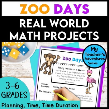 Preview of Real World Math Projects Money & Time | Inquiry Based - Summer School Curriculum