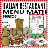 Real World Math - Restaurant Menu Math - Italian Theme - G