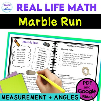 Preview of Real World Math with Angles | Marble Run Geometry | Math Project Grades 4th 5th